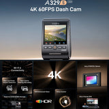 VIOFO DASHCAM A329 4K SINGLE CHANNEL WIFI 6 GPS - A329S-1CH
