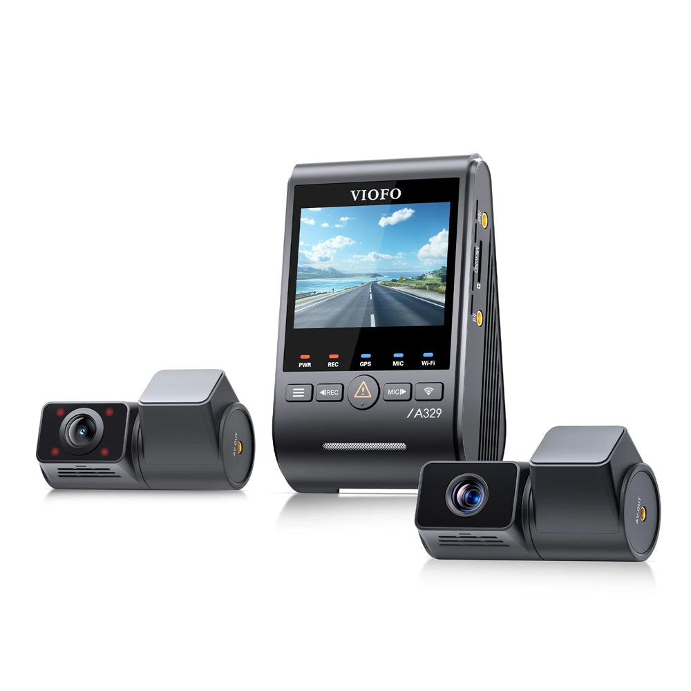 VIOFO DASHCAM A329 4K FRONT + 2K TELEPHOTO + 2K INTERNAL REAR WIFI 6 GPS - A329TC-3CH