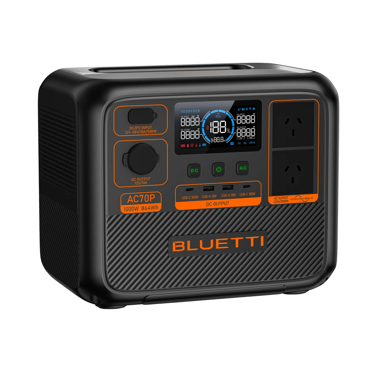BLUETTI AC70P PORTABLE POWER STATION | 1000W 864WH - AC70P