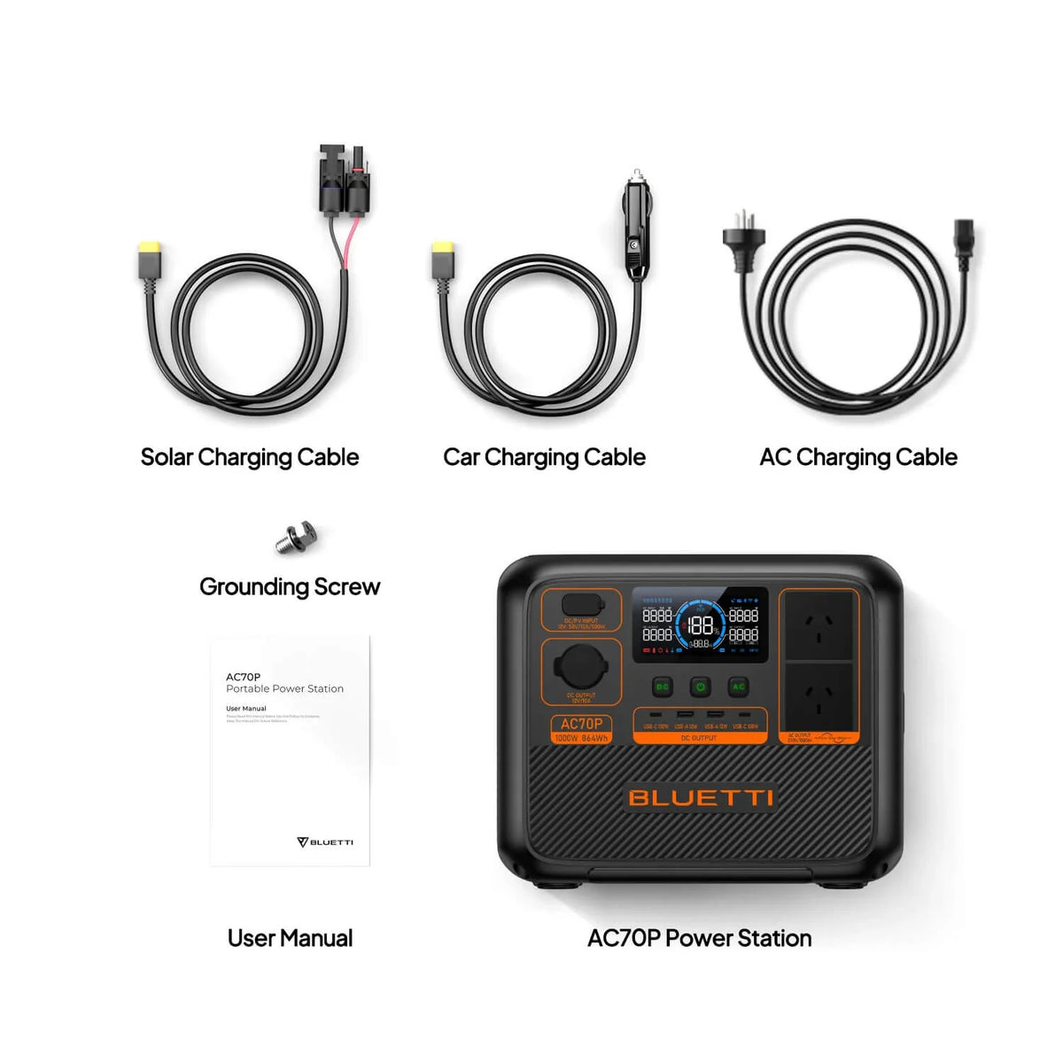 BLUETTI AC70P PORTABLE POWER STATION | 1000W 864WH - AC70P