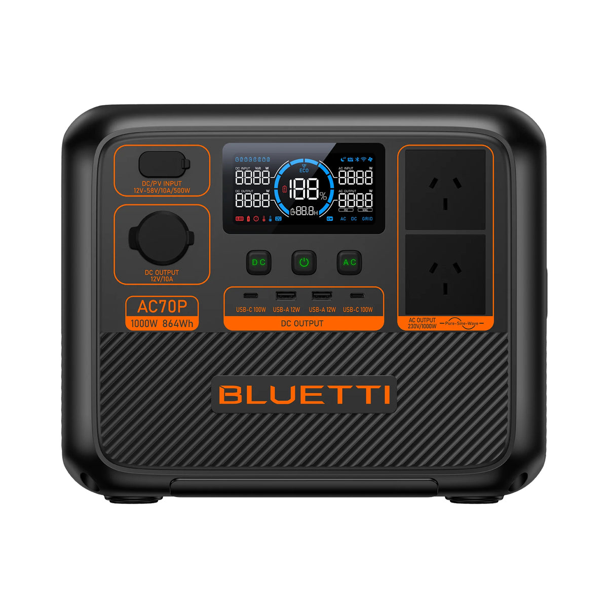 BLUETTI AC70P PORTABLE POWER STATION | 1000W 864WH - AC70P