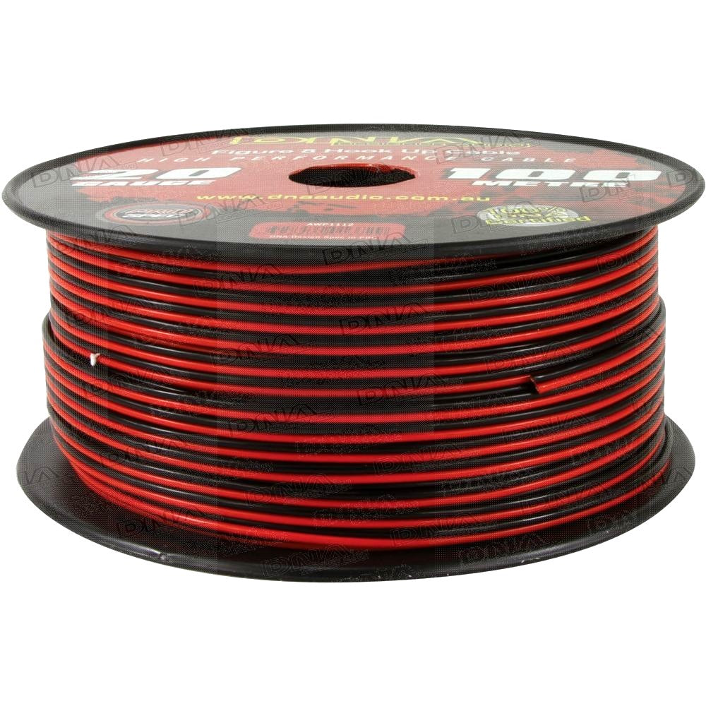 DNA CABLE 20 GAUGE RED/BLACK 2 CORE POWER / SPEAKER CABLE 100MTR - AWP1112