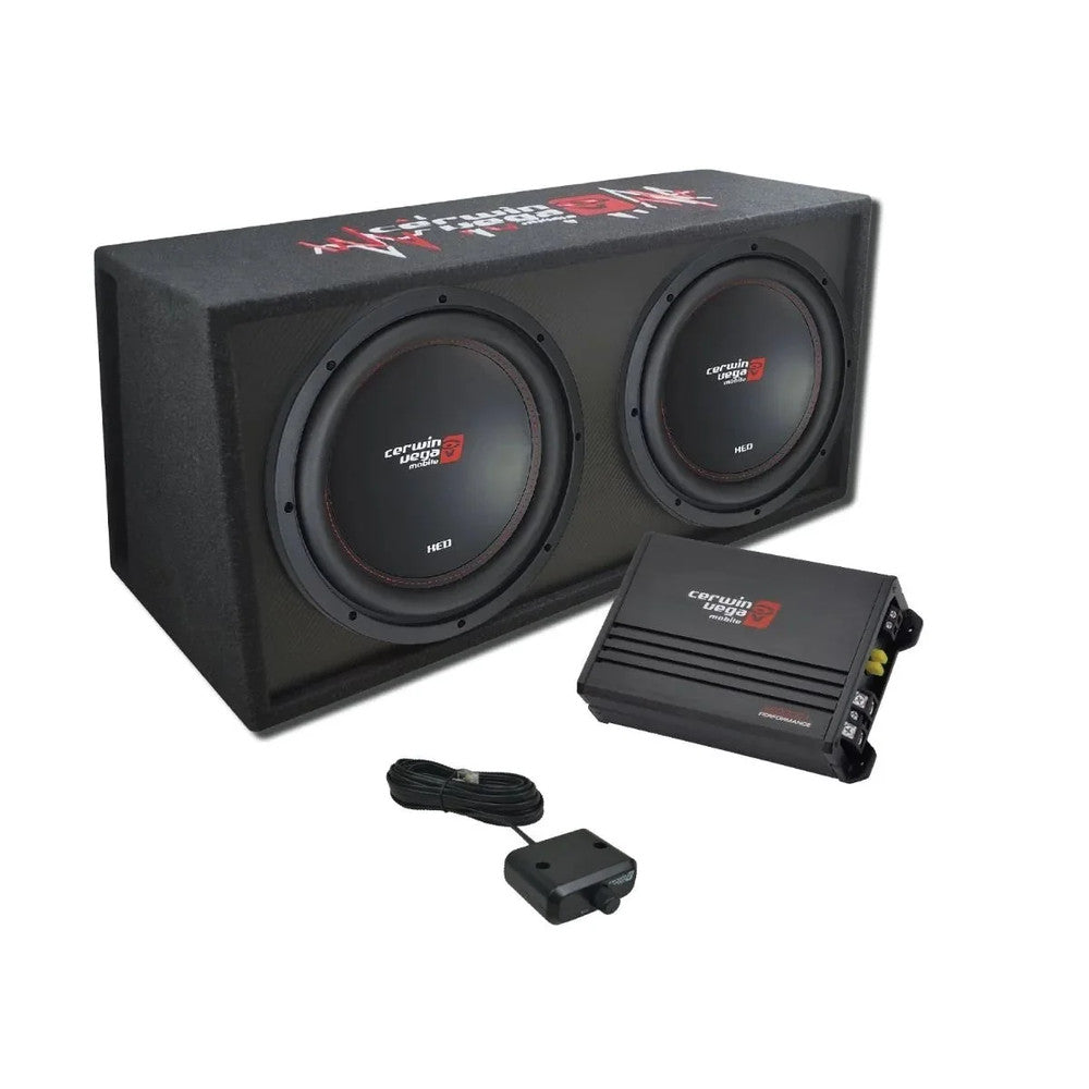 CERWIN VEGA XED SERIES DUAL 12" SUBWOOFER & VENTED ENCLOSURE WITH AMPLIFIER BASSKIT - BKX212V