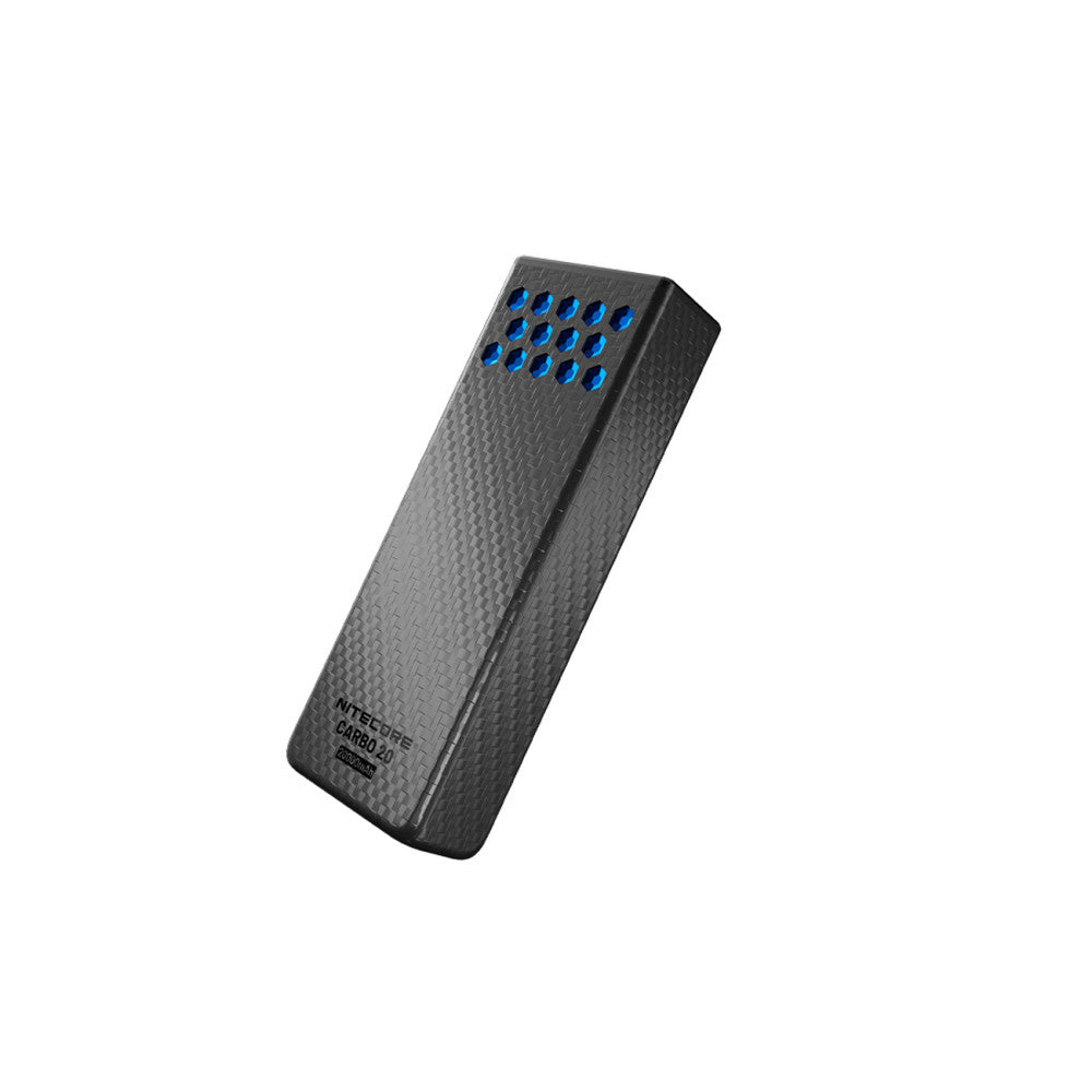 NITECORE 20,000MAH IPX8 65W POWER BANK ULTRA LIGHTWEIGHT CARBON FIBER ICE BLUE - CARBO 20 IB