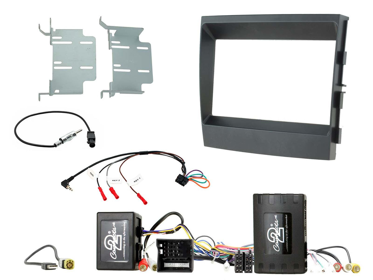 FITTING KIT PORSCHE PANAMERA 2009 - 2016 DOUBLE DIN AMPLIFIED WITH PARK AST (BLACK) COMPLETE KIT - CTKPO07