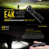 NITECORE E4K 4400 LUMEN EDC TORCH - E4K