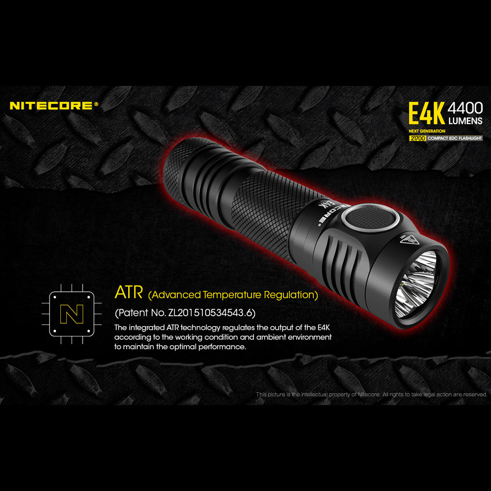 NITECORE E4K 4400 LUMEN EDC TORCH - E4K