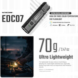 NITECORE EDC07 1500 LUMEN EDC TORCH DESERT TAN - EDC07-TAN