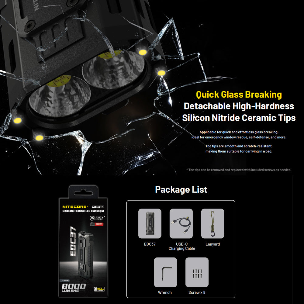 NITECORE EDC37 8000 LUMEN EDC TORCH - EDC37