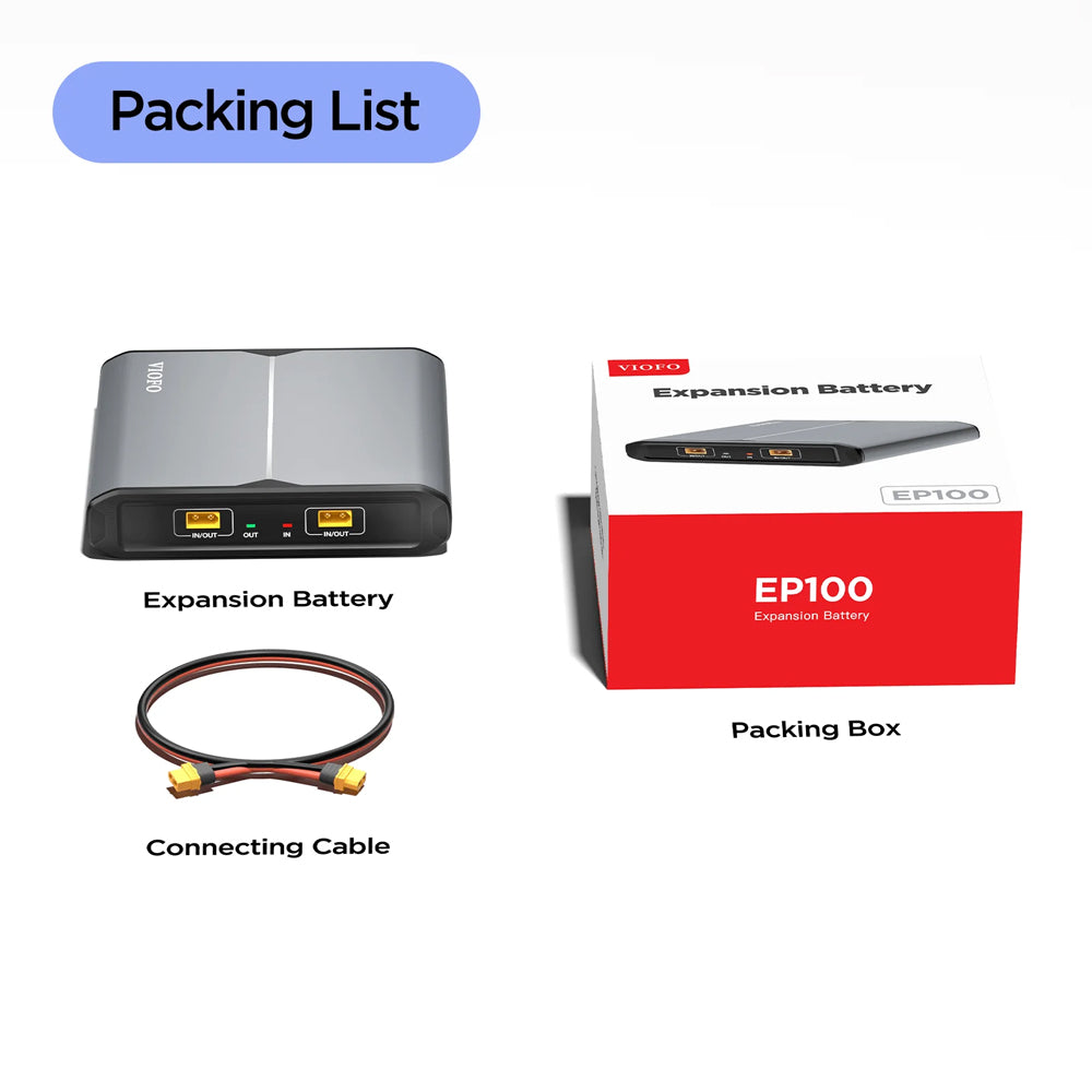 VIOFO PARKING MODE EXPANSION BATTERY PACK FOR ALL DASHCAMS (NOT A119 V3) - EP100
