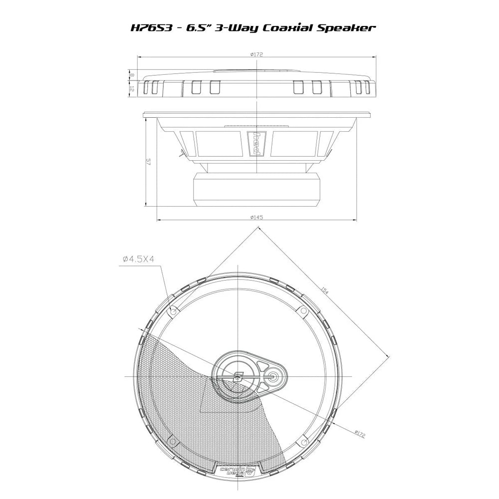 CERWIN VEGA 6.5" COAXIAL SPEAKERS 60W RMS / 340W MAX PAIR HED SERIES 3 WAY - H7653