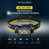 NITECORE HC60 UHE 1600 LUMEN USB-C RECHARGEABLE HEADLAMP TORCH - HC60-UHE