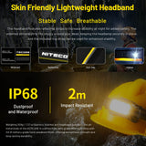NITECORE 3000 LUMEN USB RECHARGEABLE LED HEADLAMP TORCH - HC75 UHE