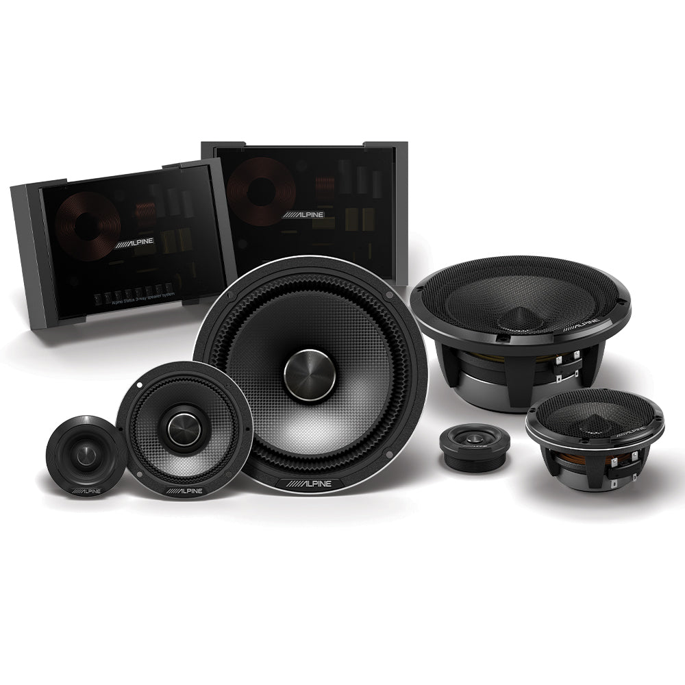 ALPINE (STATUS SERIES) 6.5" COMPONENT SPEAKER 100W RMS 3-WAY SLIM-FIT - HDZ-653S