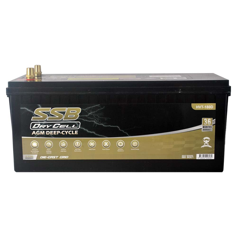 AGM BATTERY DEEP CYCLE DUAL PURPOSE 12V 180AH 1300CCA BY SSB ULTRA HIGH PERFORMANCE - HVT-180D