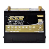 AGM BATTERY DEEP CYCLE DUAL PURPOSE 12V 60AH 600CCA BY SSB ULTRA HIGH PERFORMANCE - HVT-50LD