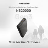 NITECORE 20000MAH (GEN 3) POWER BANK WATER-RESISTANT - NB20000