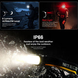 NITECORE USB RECHARGEABLE MULTI COLOR TEMPERATURE LED TRIPLE OUTPUT HEADLAMP TORCH - NU25-MCT