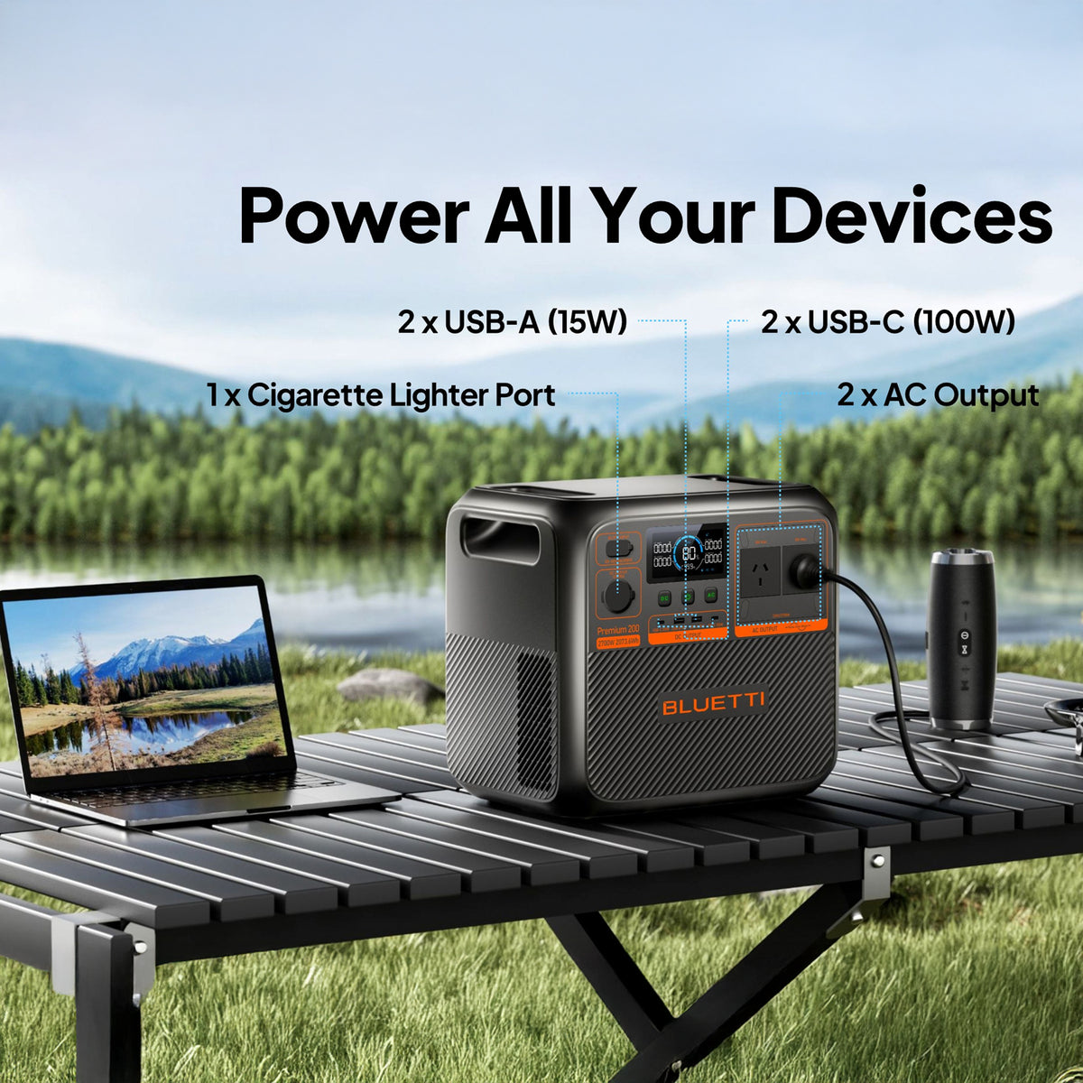 BLUETTI PREMIUM 200 V2 POWER STATION | 2700W 2073.6Wh - PREMIUM200