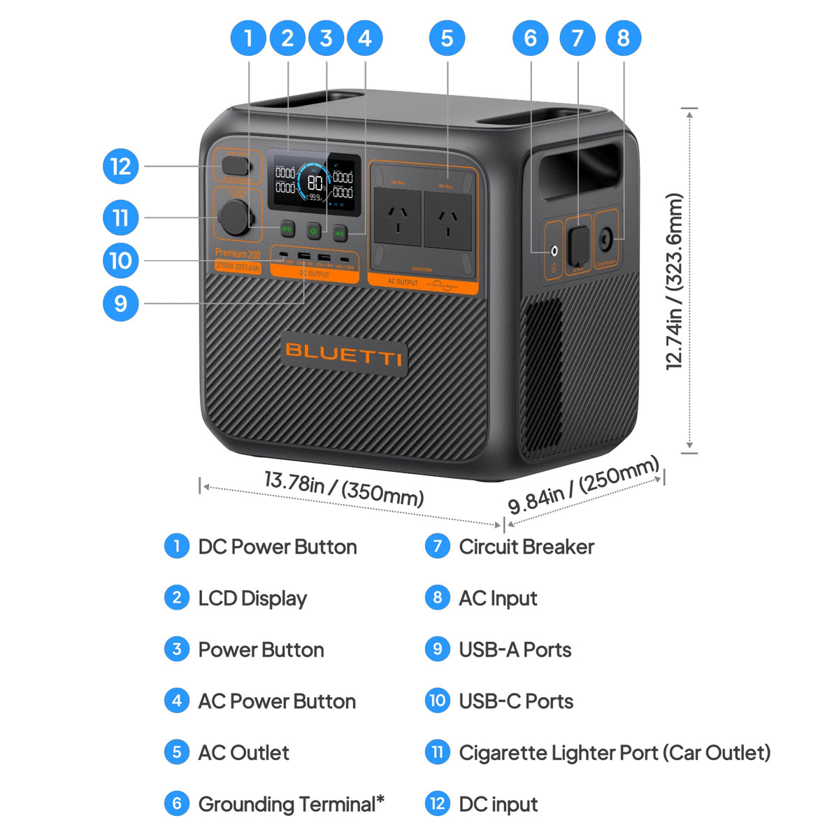 BLUETTI PREMIUM 200 V2 POWER STATION | 2700W 2073.6Wh - PREMIUM200