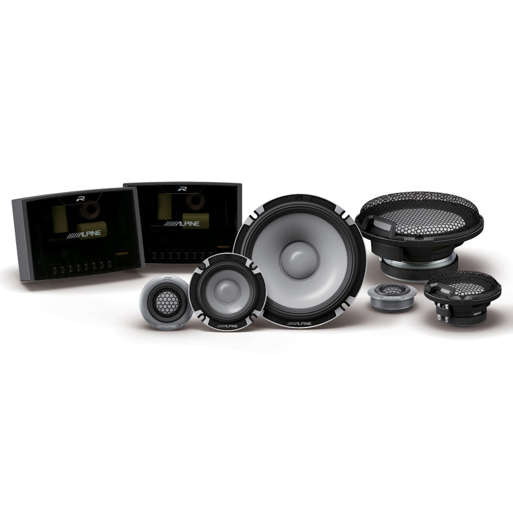 ALPINE (R2 SERIES) 6.5" PRO COMPONENT SPEAKER 3-WAY 100W RMS (PAIR) (WITH GRILLS) - R2-S653