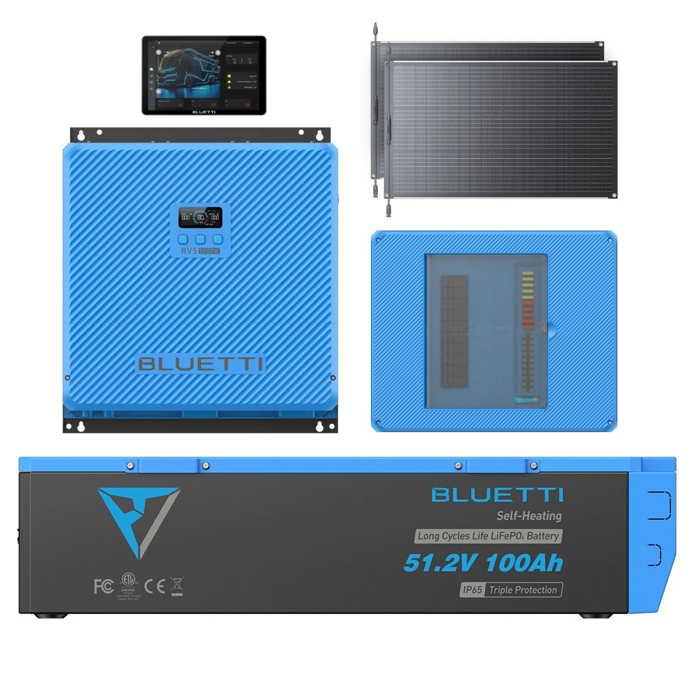 BLUETTI RV5 + B4810 + EPANEL + EPAD + 2X 100W SOLAR PANELS COMBO INCL. CABLES - RV5-COMBO2