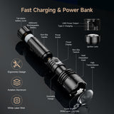 SKYFIRE 1376J FLASHLIGHT TORCH IP54 1387 LUMENS BLACK - SF-SD-1376J-B