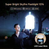 SKYFIRE 1376J FLASHLIGHT TORCH IP54 1387 LUMENS BLACK - SF-SD-1376J-B