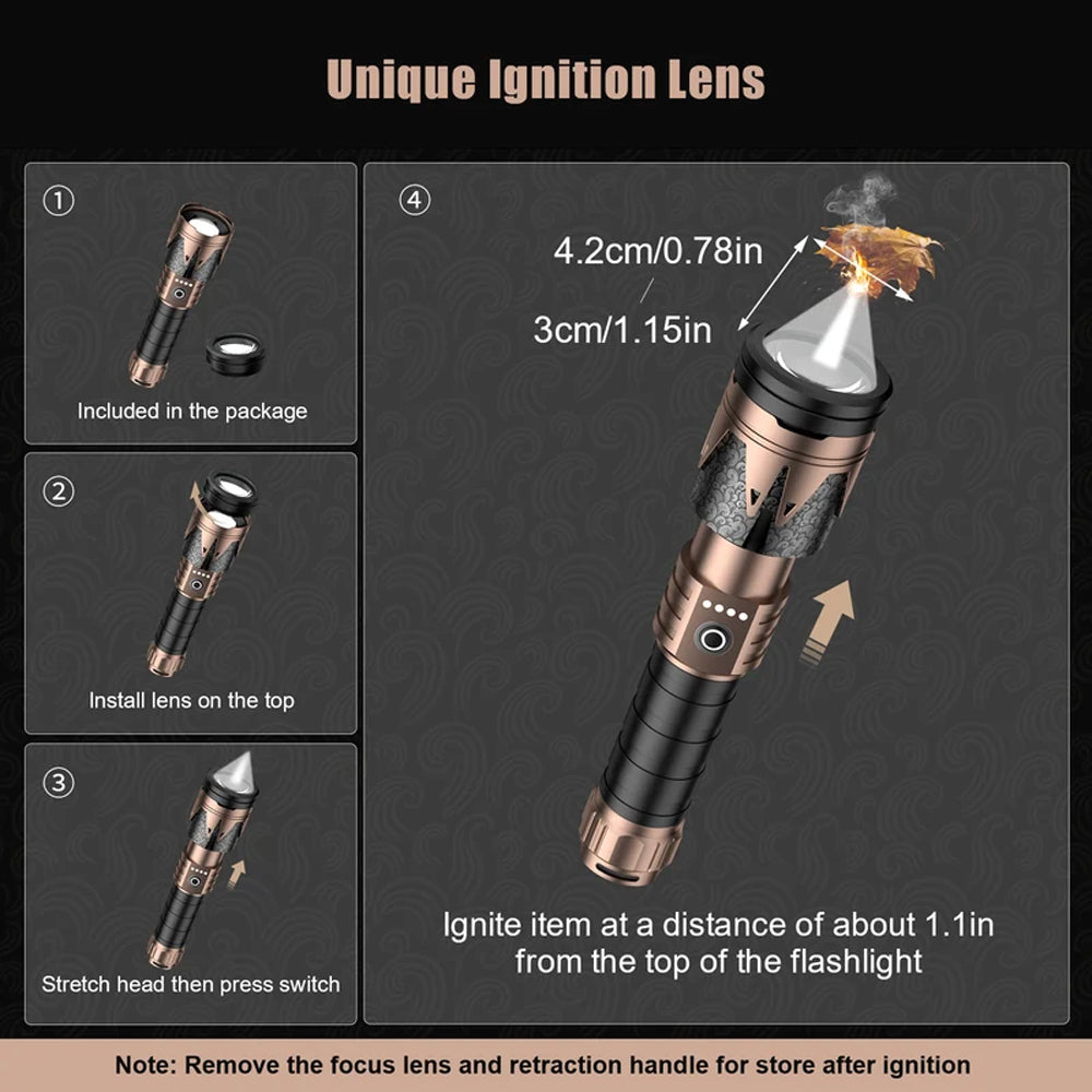 SKYFIRE 2000J FLASHLIGHT TORCH IP54 1800 LUMENS - SF-SD-2000J
