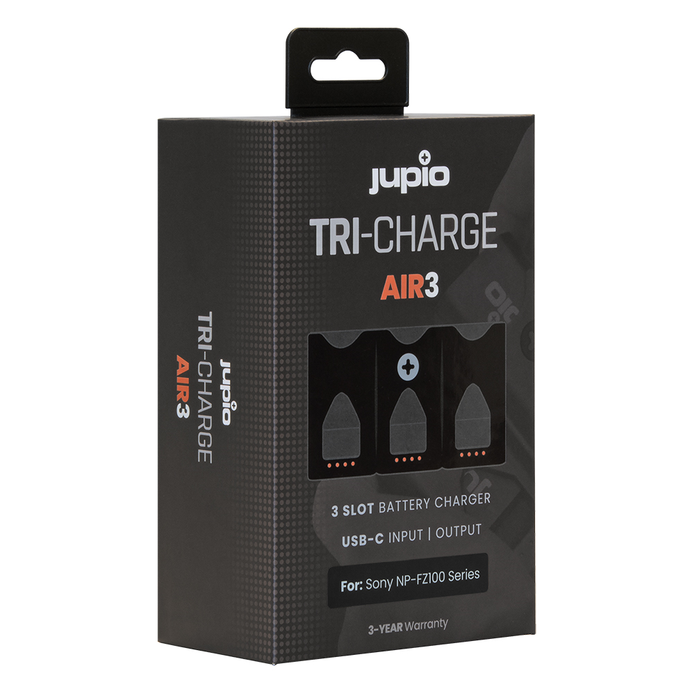 JUPIO TRI-CHARGE AIR3 CHARGER & POWERBANK FOR SONY NP-FZ100 - TCA3-FZ100
