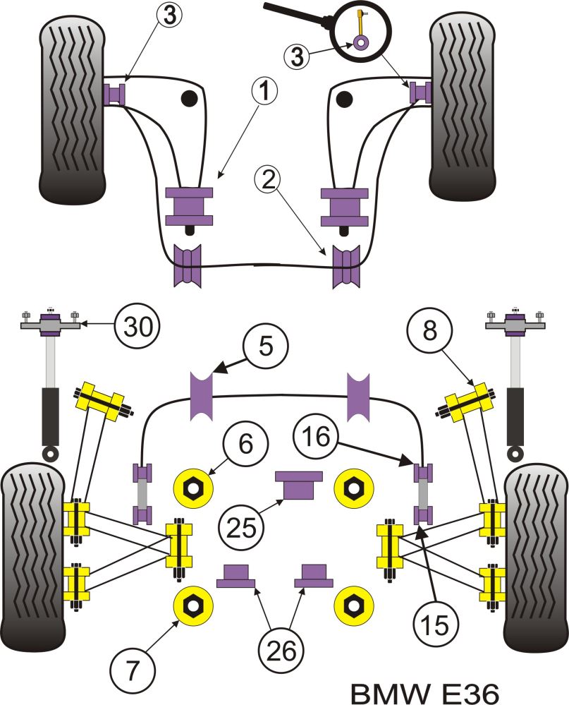 BMW 3 Series Rear Diff Rear Mounting Bush