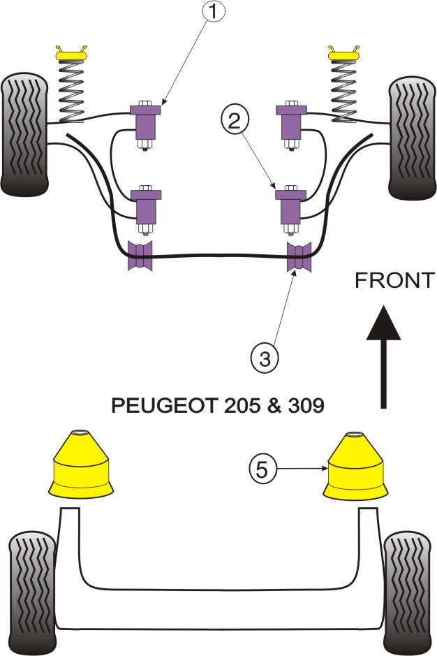 Bump Stop, Peugeot 205/309 GTi & 306 Rear
