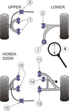 Honda S2000 (1999-2009) Stainless Steel Caster Adjustment Kit