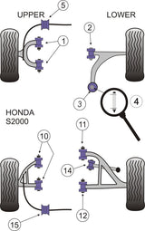 Honda S2000 (1999-2009) Rear Upper Wishbone Bush