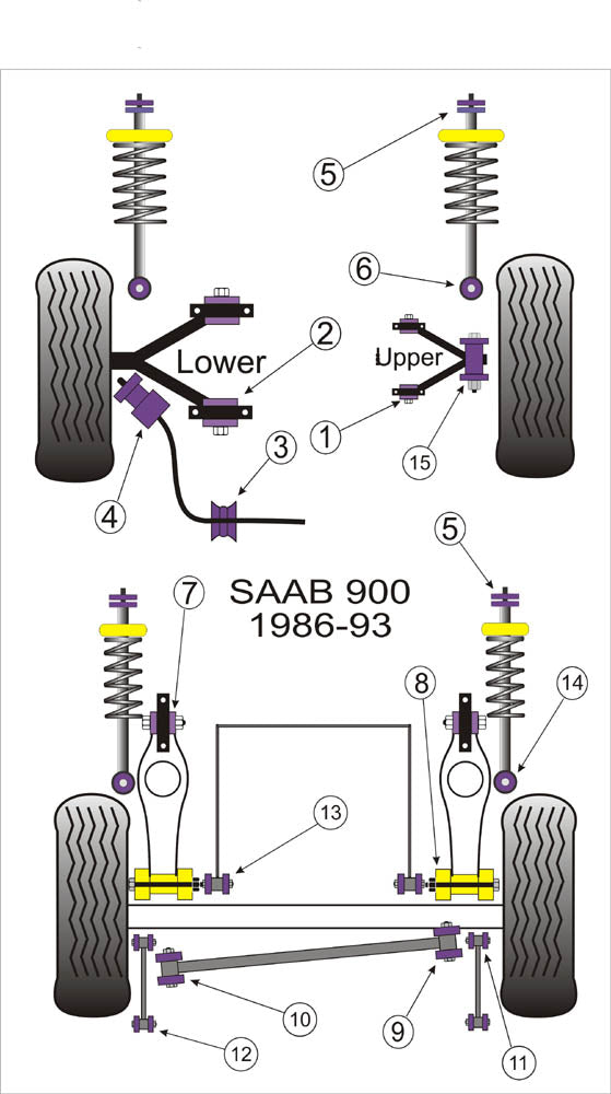 Saab Rear Link Rod to Chassis Bush