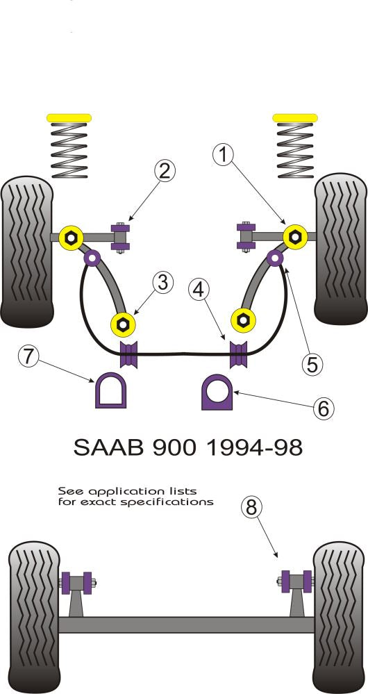 Saab 900 (1994-1998) Front Track Control Arm Outer Bush