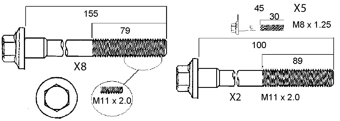 Holden Avalanche Permaseal Head Bolt Set (Single Head)