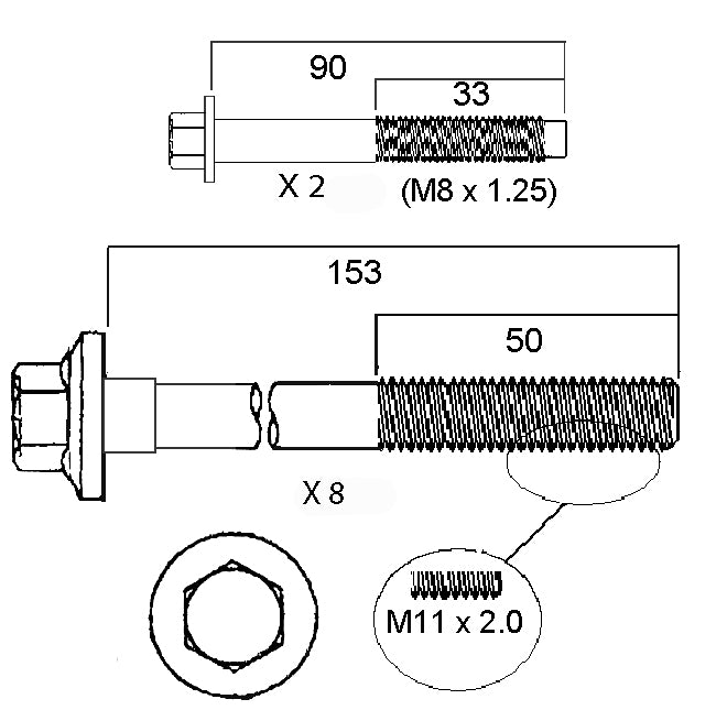 Saab 9-3 Aero Permaseal Head Bolt Set (Single Head)