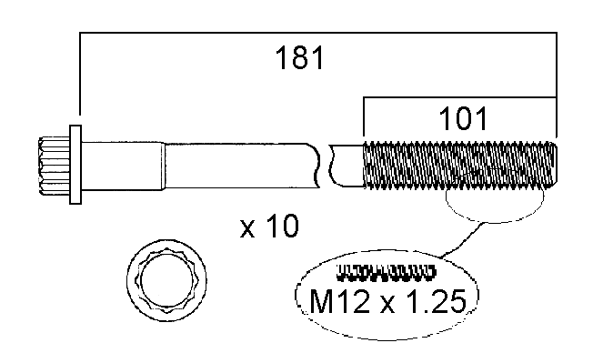Lexus IS220D Permaseal Head Bolt Set