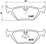 BMW 3 Series E36 Brembo Ceramic Rear Brake Pads 316i 318i 320i 323i 325i 328i