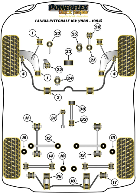 Lancia Delta HF Integrale inc Evo (1986 - 1995) Gearbox Mount Front Lower Bush