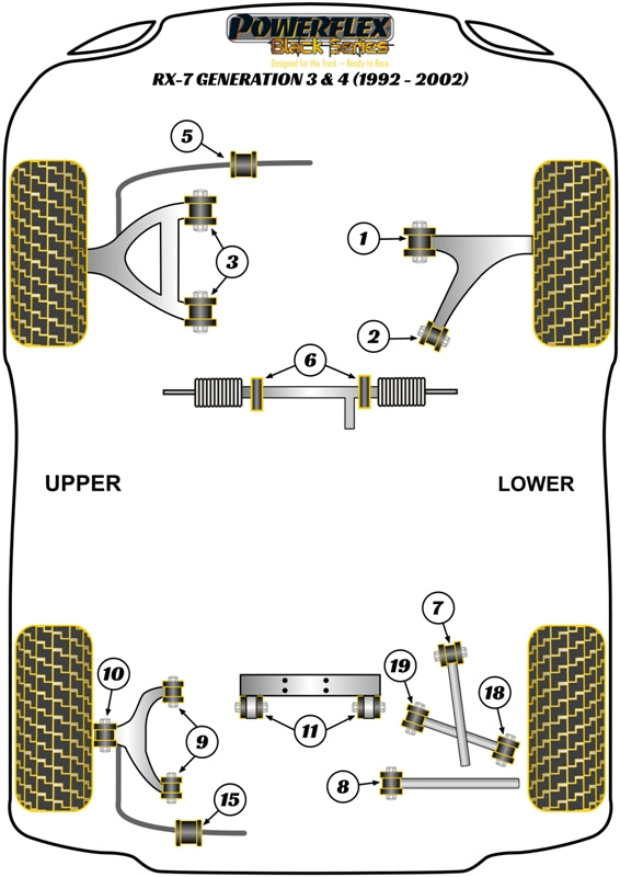 Mazda RX-7 Gen 3 - FD3S (1992-2002) Rear Diff To Cross Member Bush