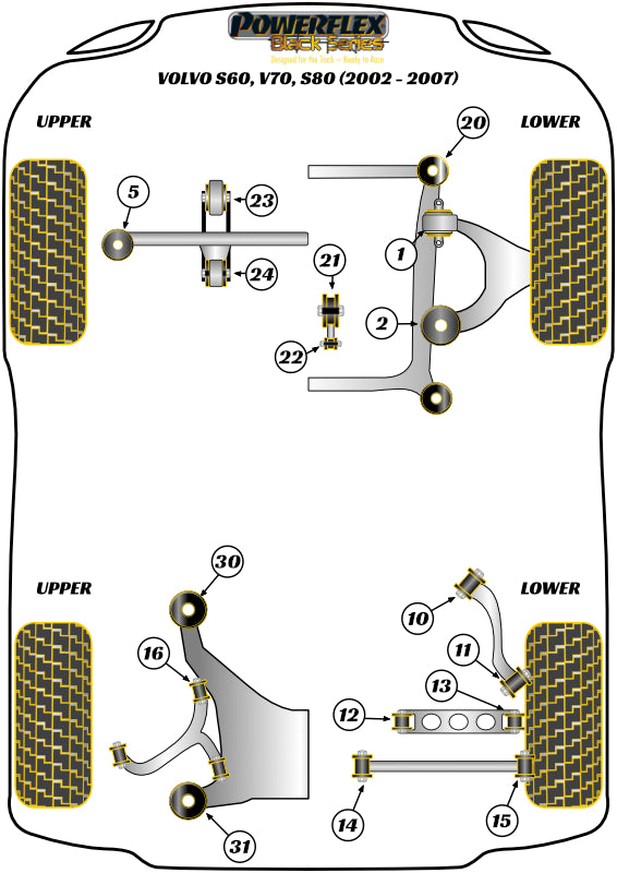 Volvo S60 , V70/S80  Upper Engine Mount Cross Shape Petrol