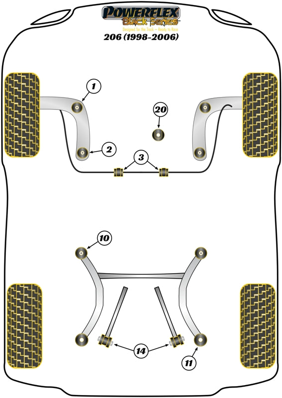 Peugeot 206 (1998-2006) Rear Beam Rear Bush Insert