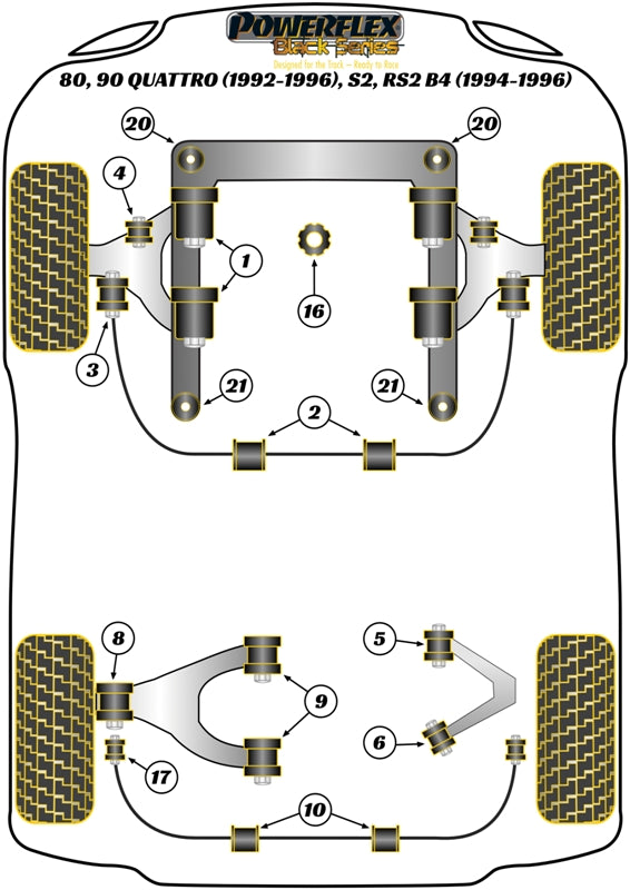 Audi 80 / 90 - inc S2/RS2 & Quattro (1976 - 2000) Rear Subframe Front Bush 10mm