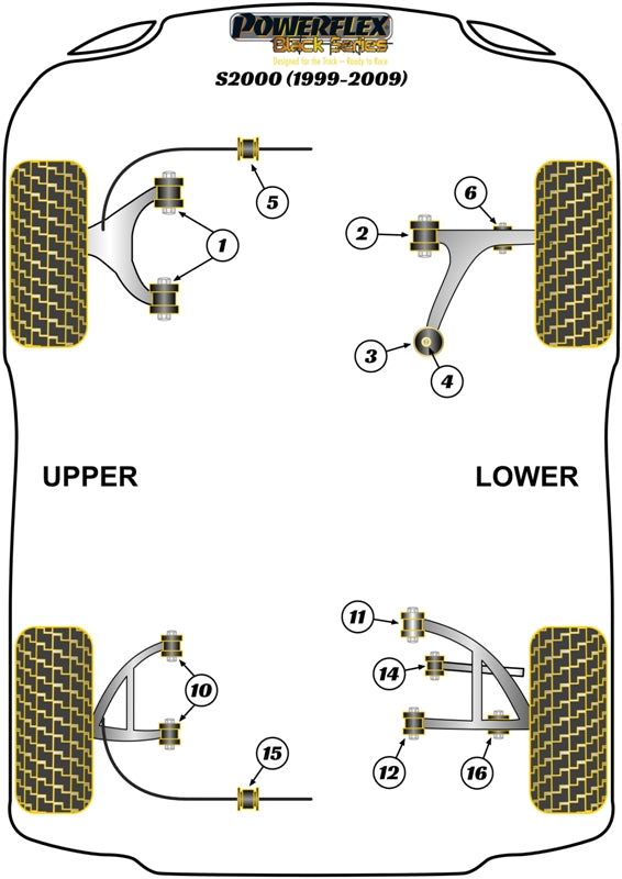 Honda S2000 (1999-2009) Rear Lower Wishbone Front Bush