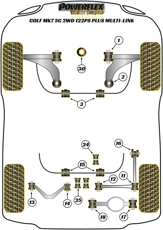Front Wishbone Rear Bush, Caster Adjustable