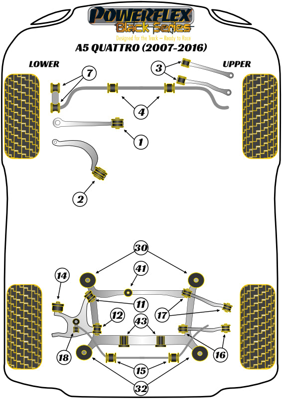 Audi Front Lower Radius Arm to Chassis Bush