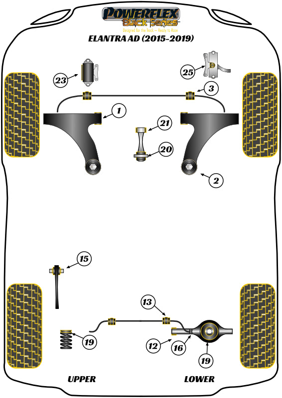 Rear Upper and Lower Spring Isolator Pads