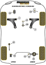 Hyundai Elantra Rear Upper and Lower Spring Isolator Pads